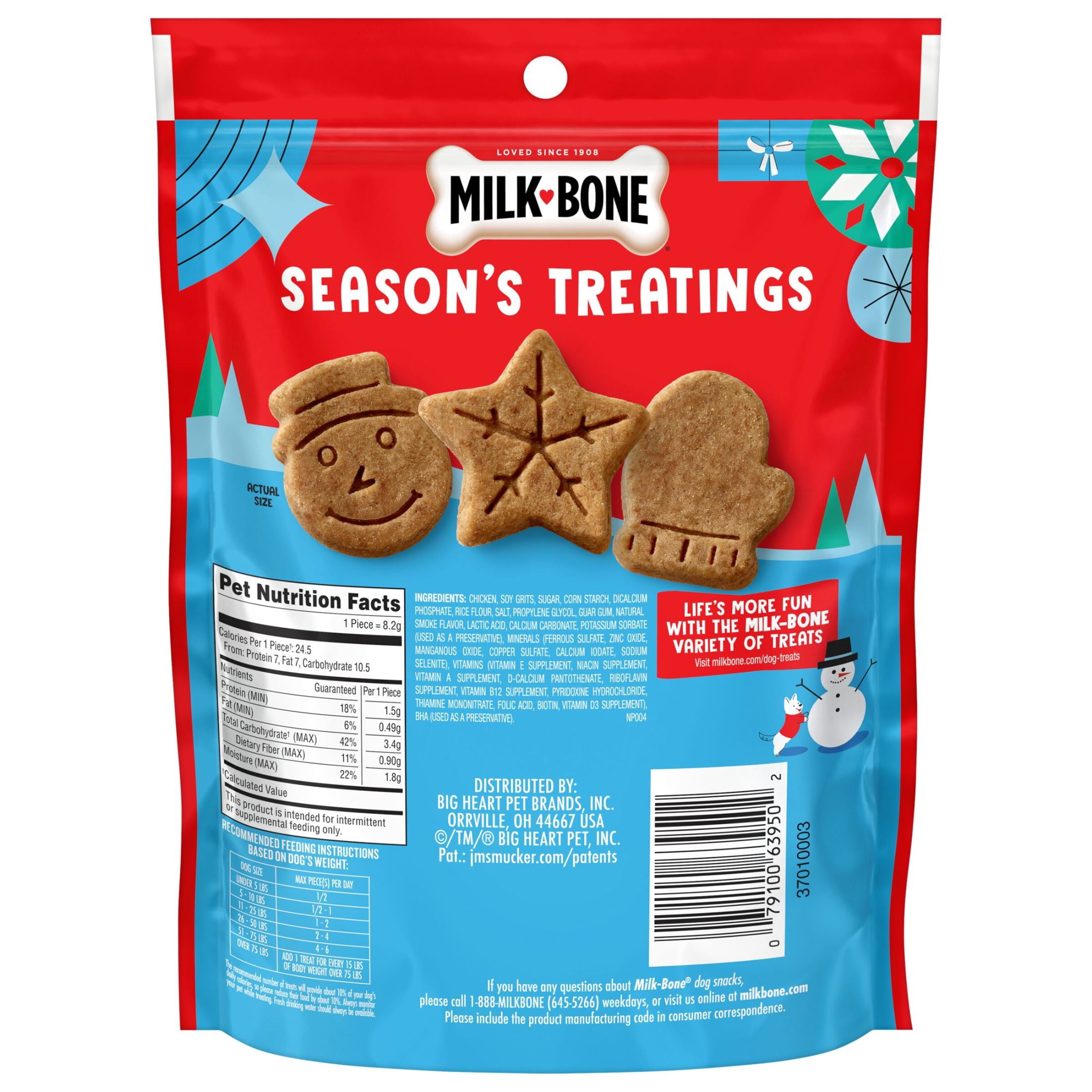 (2 pack) Milk Bone Winter Pawliday Treats, Soft & Chewy Dog Treats, Chicken Recipe, 4.5 oz Bag