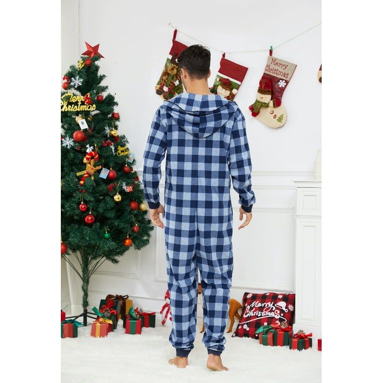 U2SKIIN Couple Onesie Pajama Sets, Hooded Zipper Christmas