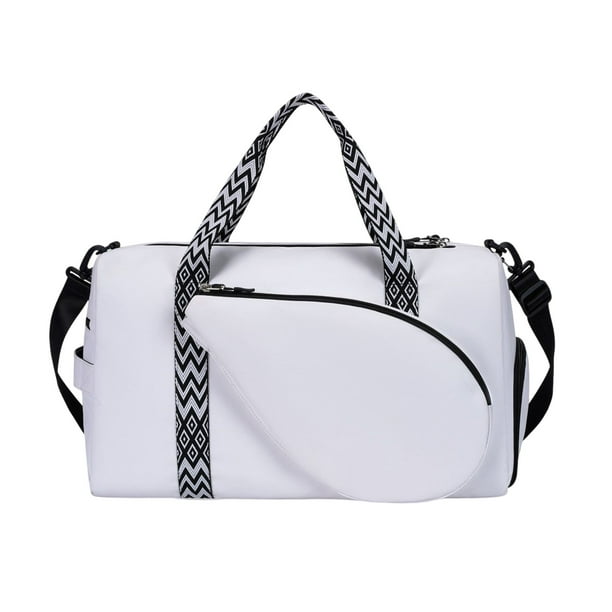 Wosthever Bolsa de bádminton de gran capacidad y correa de hombro ajustable. Bolsa para raqueta de bádminton. Bádminton blanco