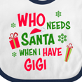 thumbnail image 4 of Inktastic Who Needs Santa when I Have Gigi Boys or Girls Baby Bib, 4 of 4
