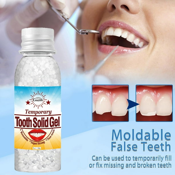 Fiudx Kits para Reparación Dental, Granulos para Resinosos Naturales, Perlas Dentales Reutilizables para Espacios, Reparación Temporal para Rotos, Ideal para Halloween, Apto para Adultos y Niños, Paq