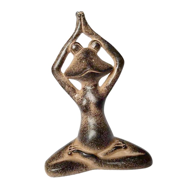 Figura de rana de yoga con forma de animal, escultura decorativa, impermeable, versátil, de excelente calidad. Estilo F