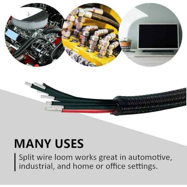 Braided Split-Sleeve Wire Loom for High-Temperature Automotive