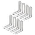 thumbnail image 1 of 8Pcs Soporte de Esquina Ajustable en Forma de L con Ranura, 2.28 x 2.28 Pulgadas Soporte de Esquina Recta de Acero Inoxidable para Muebles de Madera, Plata, 1 of 6