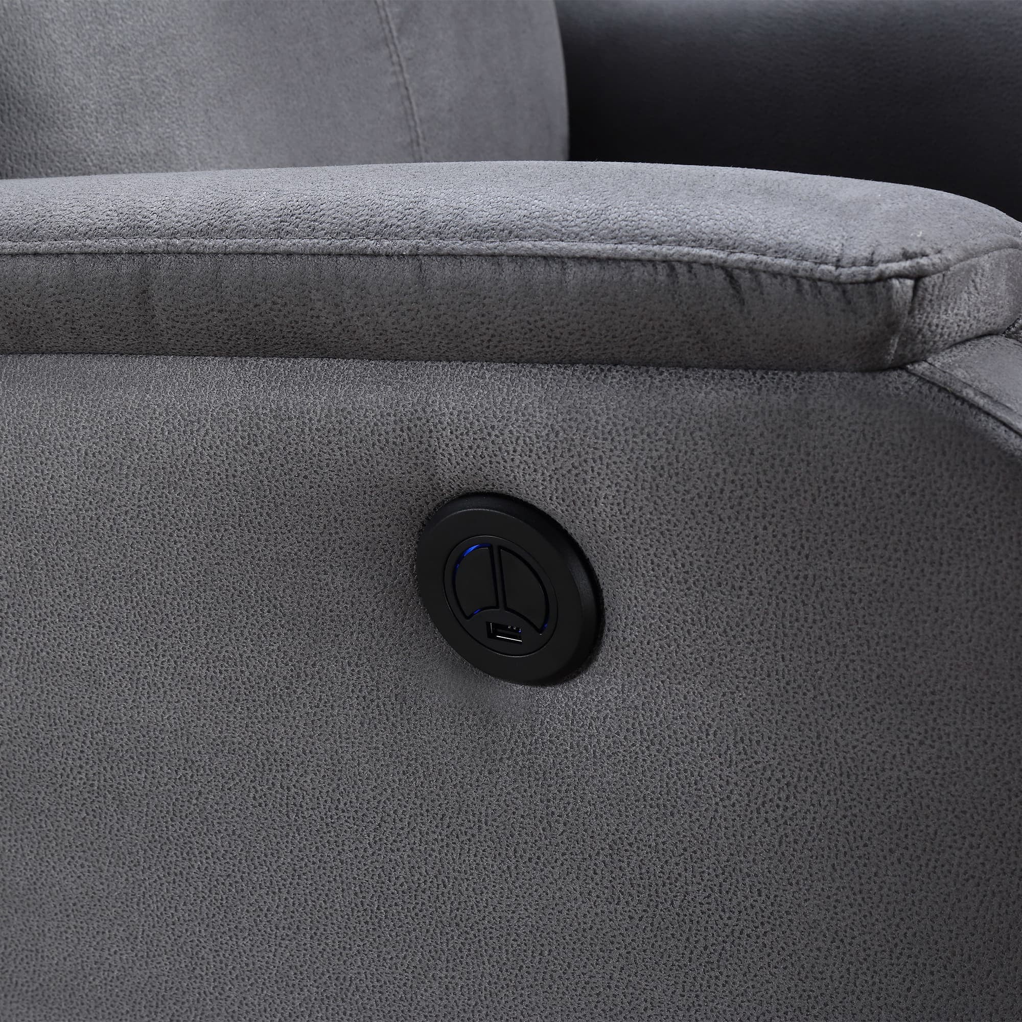 MAYEERTY Power Recliner Single Chair with USB Charge Port for Bedroom & Reading Room, 35*30*40"Gray