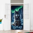 thumbnail image 6 of 1 Pc Snow Wolf Theme Polyester Door Cover 72.83"x35.43" Wolf Sitting in Snow Backdrop Banner Door Porch Sign Photography Background, 6 of 7