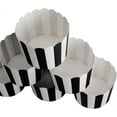 thumbnail image 3 of Striped Cupcake Liners,100 Count Papers Baking Cups,Cupcake Liners Supplies for Candy,QZS Chocolate,Muffin,Baking Use,Black and White Stripes, 3 of 6