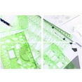 thumbnail image 5 of Clearance Measuring Tools under $10,11PCS Geometric Drawings Templates Drafting Stencils Measuring Tools Plastic Clear Green Ruler Shapes With A Zipper Bags For Architecture Studying Designing And, 5 of 9