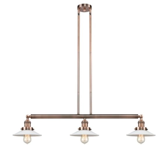 Innovations Lighting 213 Halophane Halophane 3 Light 41" Wide Linear Chandelier - Antique