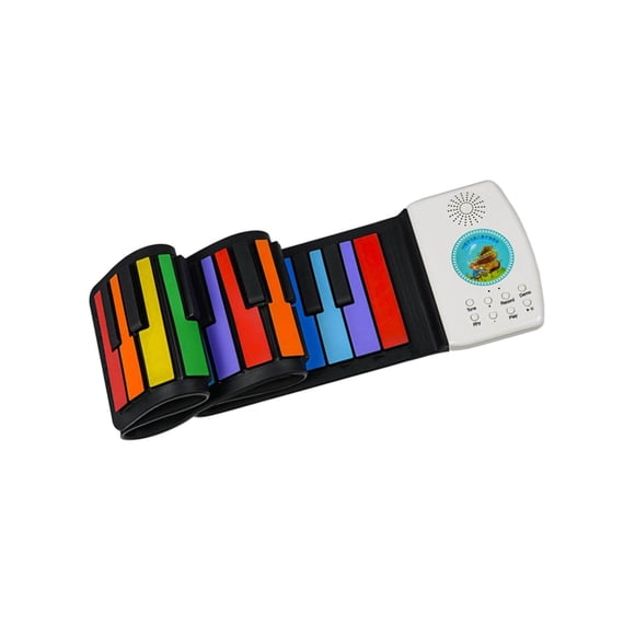 Roll Up Piano Electric Digital Roll Up keyboard midi portable Keyboard Piano Gifts Rainbow