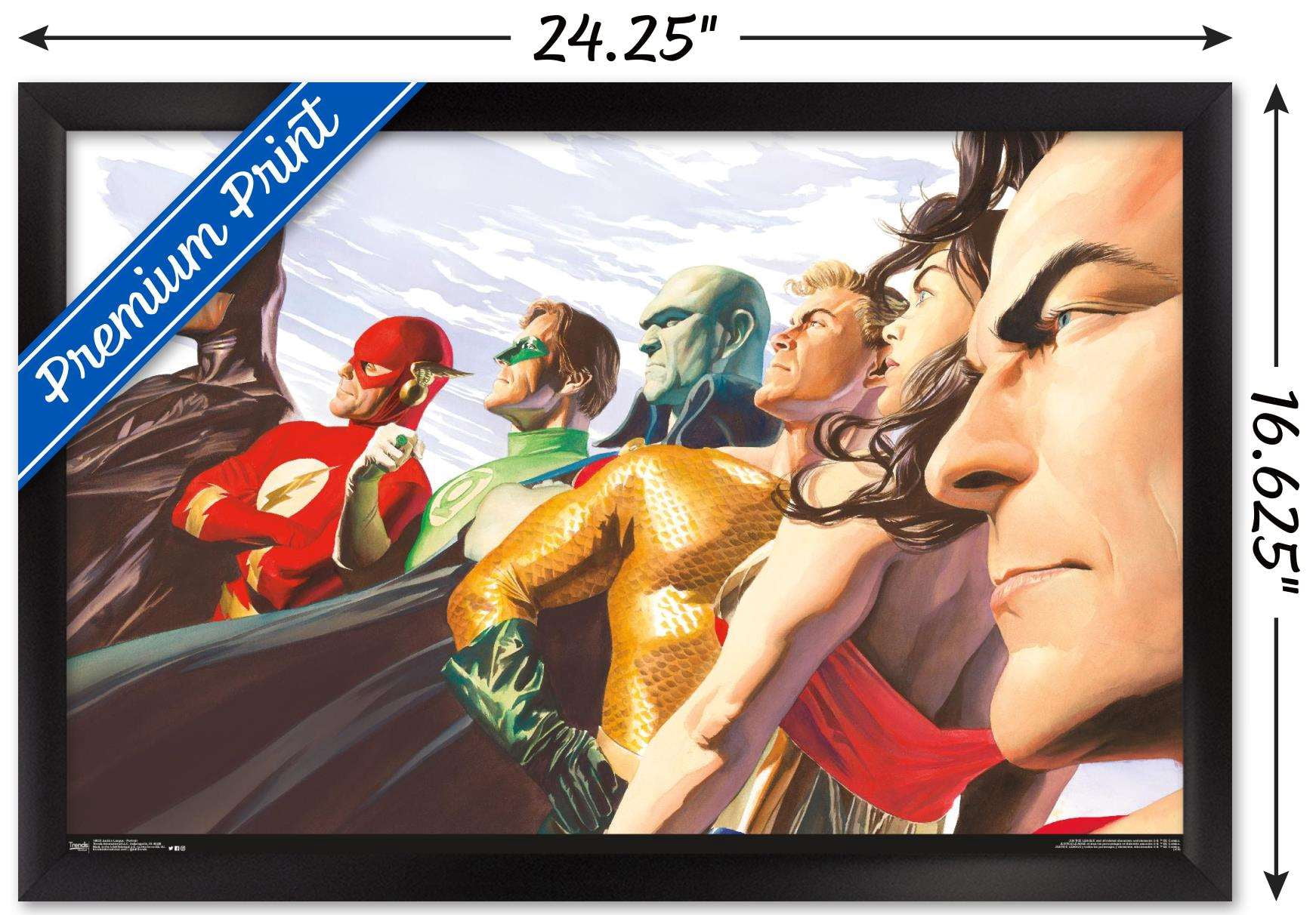 DC Comics - Justice League - Alex Ross - Portrait Wall Poster, 14.725" x 22.375", Framed