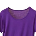 thumbnail image 5 of Nmnitkp Oversized Women's Short Sleeve T-Shirts Solid Color Crew Neck Short Sleeve T-Shirt, Loose Fit Casual Summer Tops for Women Daily Wear Purple,XL, 5 of 5