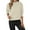 White, variant on Wdgfv Vintage Women's Pullover Sweater Women's Loose Knit Pullover Sweater Semi High Neck Patterned Short Front Long Back Slit Hem