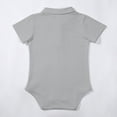 thumbnail image 5 of Weebloom Baby Rompers Boy Girls Solid Color Short Sleeve Lapel Bodysuit Outwear,9-12 Months, 5 of 9