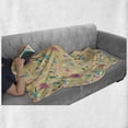 thumbnail image 6 of Retro Soft Flannel Fleece Throw Blanket, Memphis Style Abstract Geometric Composition with Triangles Squares and Wavy Lines, Cozy Plush for Indoor and Outdoor Use, 50" x 60", Multicolor, by Ambesonne, 6 of 6