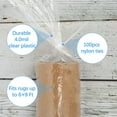 thumbnail image 3 of duomi-3 Pcs Large Plastic Rug Storage Bag, Fits Rug up to 6'x 9' Clear Carpet Bag Moving Bag with 100 Pcs Zip Tie Protects Rolled Rugs Perfect for Storage, Moving, Packing and Shipping, 3 of 4