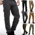 thumbnail image 5 of WREESH Men's Cargo Pants Casual Wide Leg Pants Pocket Lace-Up Casual Sweatpants Full Length Pants Black, 5 of 5