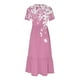 thumbnail image 3 of Vestido de Manga Corta para Mujeres Vestido de Verano de Cuello Redondo Impreso, Poliéster de Tamaño Verdadero Diario Y Vestido de Fiesta, 3 of 4