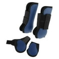 thumbnail image 4 of 2 pares de botas para patas de caballo, protección para patas delanteras y traseras de caballo , tendón ecuestre Azul oscuro Cola Envolturas de pierna de caballo, 4 of 8