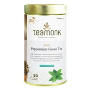 Teamonk Seiki High Mountain Peppermint Green Tea - 50 Biodegradable Pyramid Tea Bags. Aids Digestion. Helps Reduce Bad Breath and Halitosis