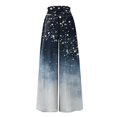 thumbnail image 5 of WTOBBY Women's Casual High Waisted Wide Leg Pants with Pockets Featuring Floral Print, Perfect for Everyday Comfort, Stylish Occasions and Effortless Summer Fashion ,Navy S, 5 of 5