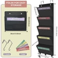 thumbnail image 3 of Weekly Over the Door File Organizer, Hanging File Folders Wall Organizer with 5 Large Pockets for Papers, Charts, Mails, Magazine, Office and Back To School Supplies Storage and Organization (Black), 3 of 6