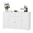 thumbnail image 4 of Homfa 47.2" Wood Sideboard with Drawer, 4 Door Buffet Storage Cabinet with Adjustable Shelves for Kitchen Dining Room, White, 4 of 7