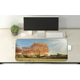thumbnail image 2 of Autumn Computer Mouse Pad, Autumn Sight with Pale Falling Leaves in the Park Foliage Nature Season Concept, Rectangle Non-Slip Rubber Mousepad X-Large, 35" x 15", Orange Blue, by Ambesonne, 2 of 2