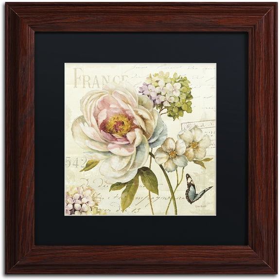 Trademark Fine Art "Marche de Fleurs III" Canvas Art by Lisa Audit, Black Matte, Wood Frame