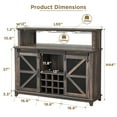 thumbnail image 7 of OKD Farmhouse Coffee Bar Cabinet with Wine Rack and Storage, Barn Door Buffet Cabinet Storage Kitchen With LED Light & Adjustable Shelves,  Dark Rustic Oak, 7 of 7
