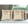 thumbnail image 6 of Ambesonne African Throw Pillow Cover 4 Pack, Slim Vintage Girl, 24", Multicolor, 6 of 7