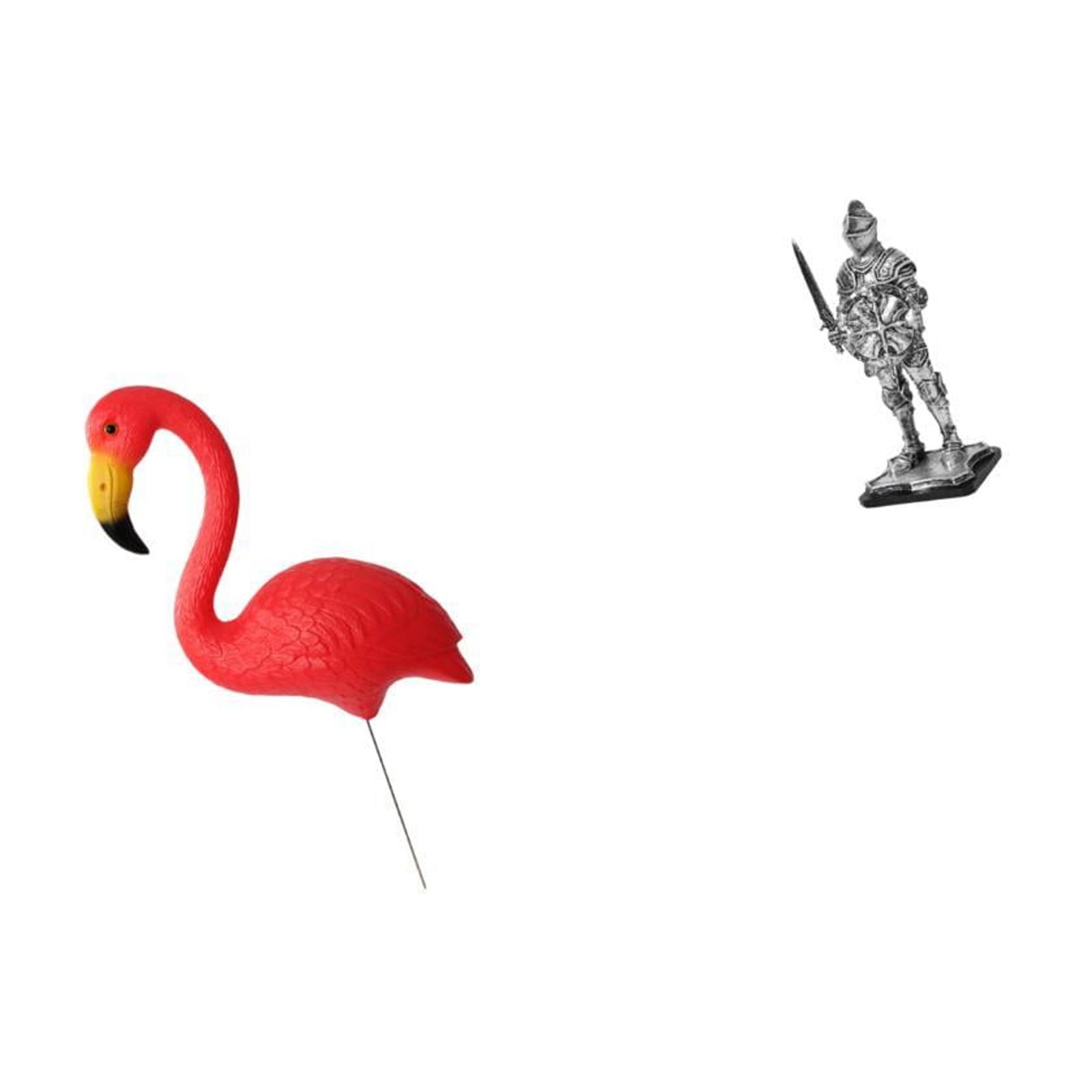Miulika Bird Knight Statue Figurine Yard Art Ornament Flamingo Garden Stake Sculpture Vintage Creative Tabletop Entryway Bookshelf Office Desk Housewarming Gift