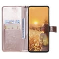 thumbnail image 3 of For Moto G power 2021 Wallet Case, Kickstand Case with Credit Card Holder, Embossed Butterfly Pattern with Strap Premium PU Leather Magnetic Closure Shockproof Protective Flip Cover, Rosegold, 3 of 8