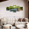 thumbnail image 2 of Elephant Stock Boardwalk In The Forest Wall Art - Horizontal Multi Panel Canvas - Living Room Wall Decor - Nature Multi Panel - Brown And Blue Decor - 80" x 36", 2 of 8