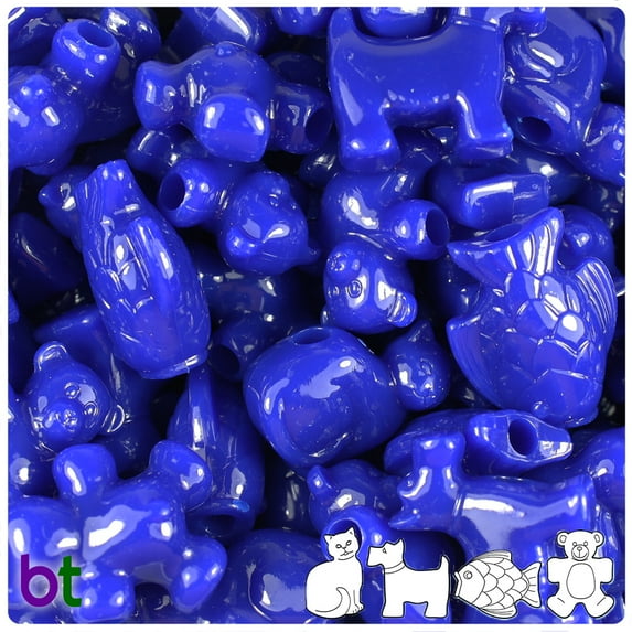 BeadTin Royal Blue Opaque Pet Parade Pony Beads (2oz)
