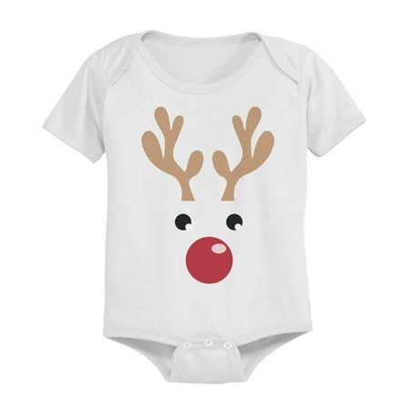 Rudolph Baby Christmas White Onesie Great Gift Idea for Holidays