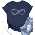 thumbnail image 3 of Women's Summer Casual Crew Neck Letter Printed T Shirt Stripes Tee Tall Long Sleeve Shirts for Women Womens Long Sleeve Compression Shirt Layering Tee Long Sleeve Women Long Sleeve Tee Tech Apparel, 3 of 3