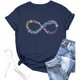thumbnail image 1 of Camiseta informal de verano para mujer con cuello redondo y letras estampadas: ligera, diseño para todas las estaciones, tallas S-XXL, versátil., 1 of 4