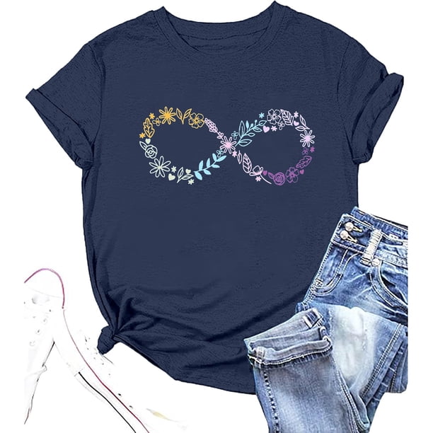Camiseta informal de verano para mujer con cuello redondo y letras estampadas: ligera, diseño para todas las estaciones, tallas S-XXL, versátil.