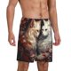 thumbnail image 2 of Fotbe Flower Cat Couple Pantalones Cortos de Pijama para Hombre, Ropa de Dormir, Pantalones de Pijama Cortos para Hombre-4X-Large, 2 of 6