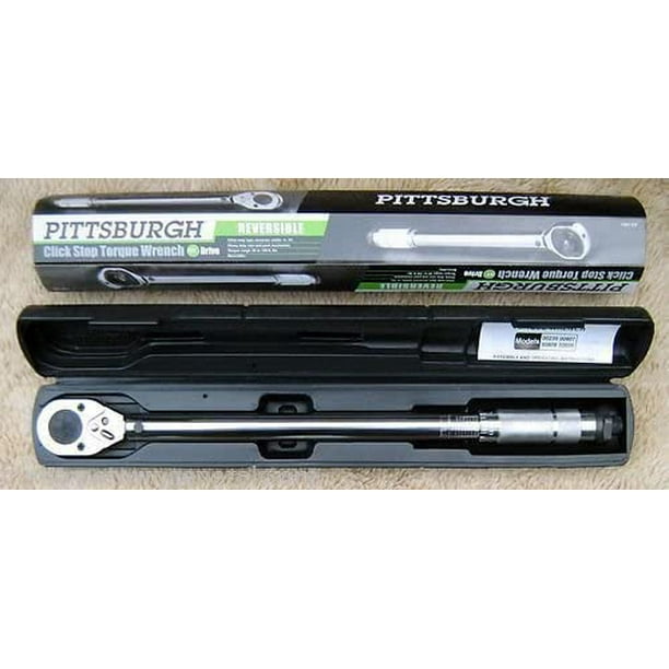 NEW PITTSBURGH PRO 1/2" DRIVE CLICK TYPE TORQUE WRENCH WITH HARD CASE