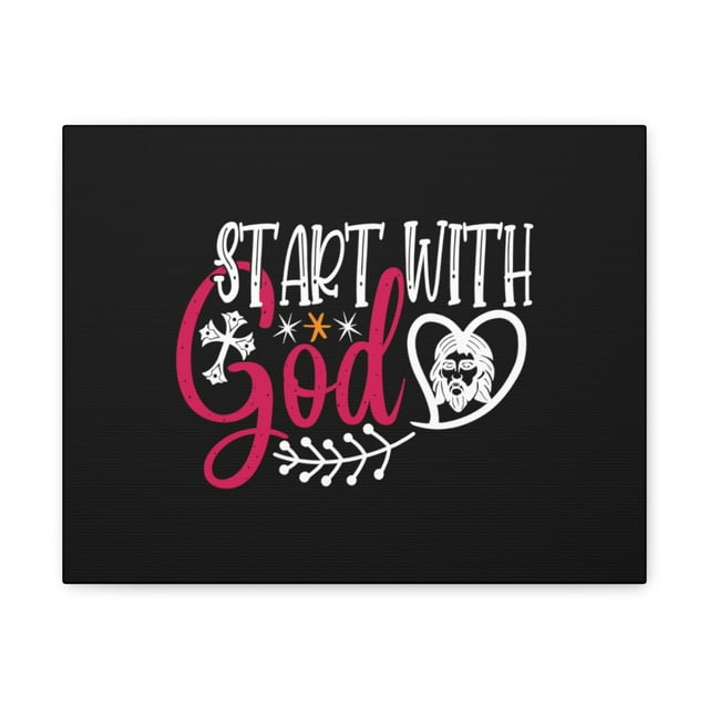 Scripture Walls Start With God Proverbs 1:7 Christian Wall Art Bible Verse Print Ready to Hang Unframed