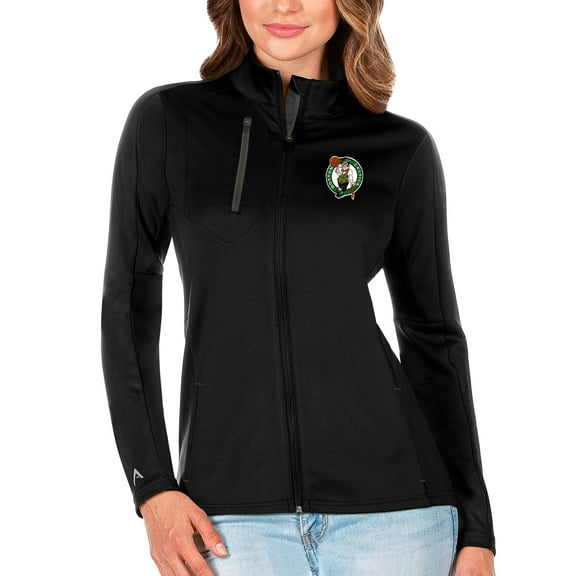 Women's Antigua Black Boston Celtics Generation Full-Zip Jacket