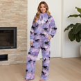 thumbnail image 4 of Xixirimido Cat Music Stars Purple Print Women’s Sweatsuits 2 Piece Outfit Fall Fashion Airport Lounge Sets Long Sleeve Sweatshirt Wide Leg Sweatpants Plus Size Tracksuit, X-Small, 4 of 7