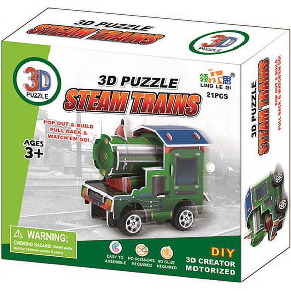 Pull-Back 3D Train Puzzle