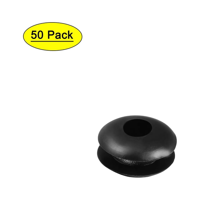 Anillos de junta de cable de goma Uxcell .16" Dia Negro Paquete de 50