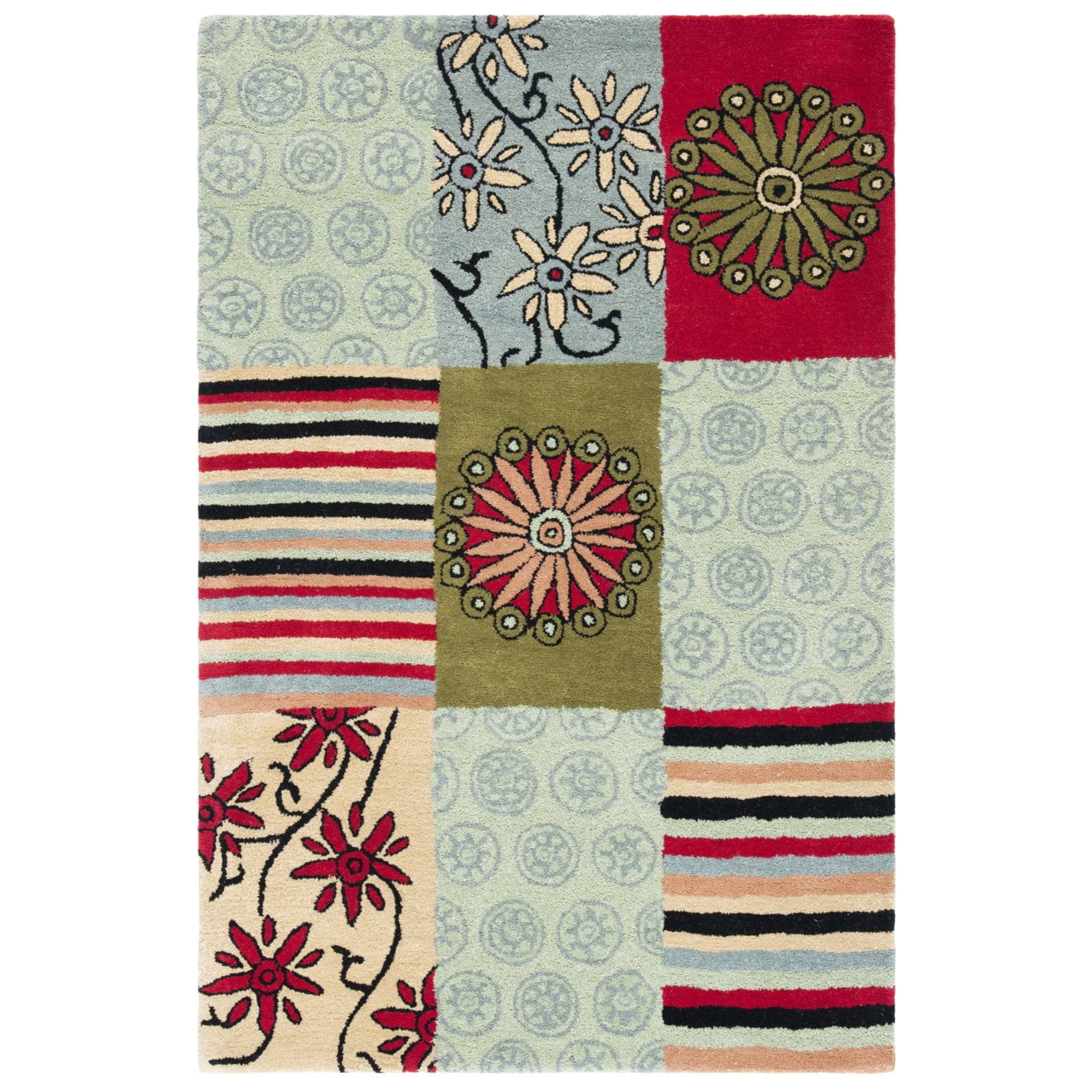 SAFAVIEH Soho Vivid Abstract Wool Area Rug, Multi, 7'6" x 9'6"