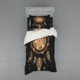 thumbnail image 1 of Mandala Duvet Cover Set, Dreamcatcher Motif Magic Feathers Hippie Design on Starry Backdrop, Bedding Set with Shams and Fitted Sheet, 3 Sizes, by Ambesonne, 1 of 3