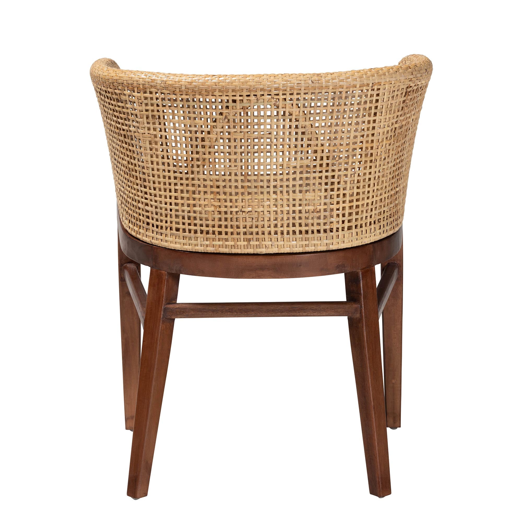 bali & pari Papua Rattan and Acacia Wood BOHO Dining Chair, Natural Brown