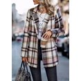 thumbnail image 4 of Abrigo PRETTYGARDEN de mezcla de lana a cuadros con botones, color rosa, talla S, 4 of 7